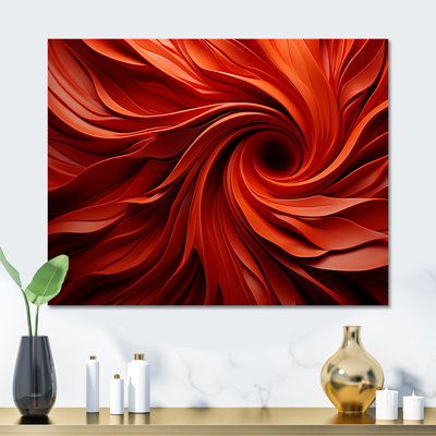 Orange And Red Abstract Spiral Dreamscape I - Abstract Spirals Metal Wall Art