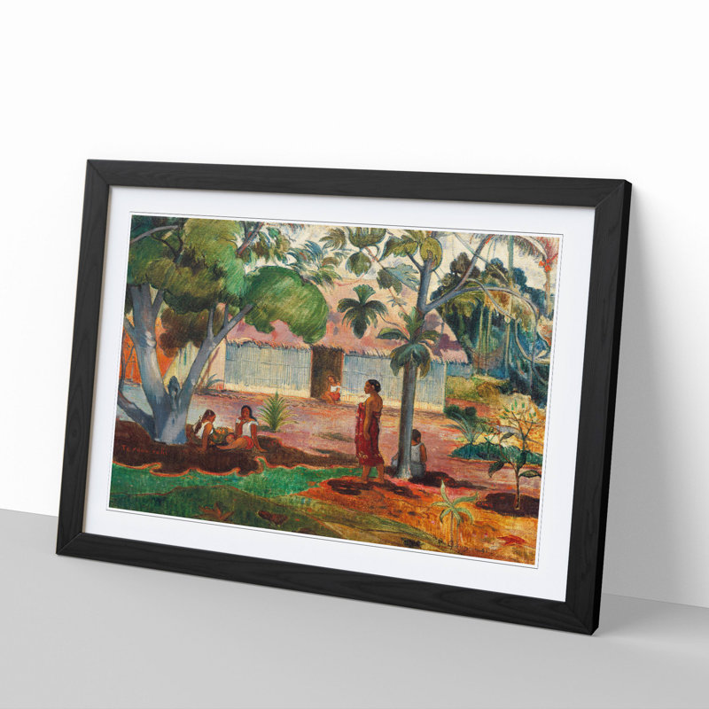 The Large Tree by Paul Gauguin - Picture Frame Painting, Black, 27cm H x 36cm W x 2cm D