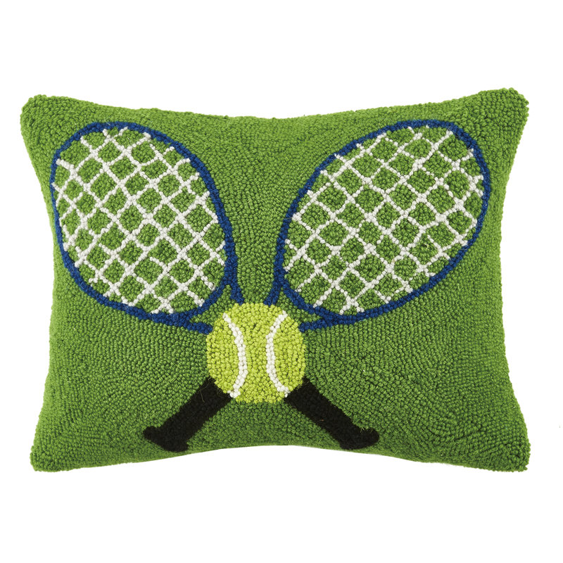 Tennis Racquets Hook Wool Lumbar Pillow