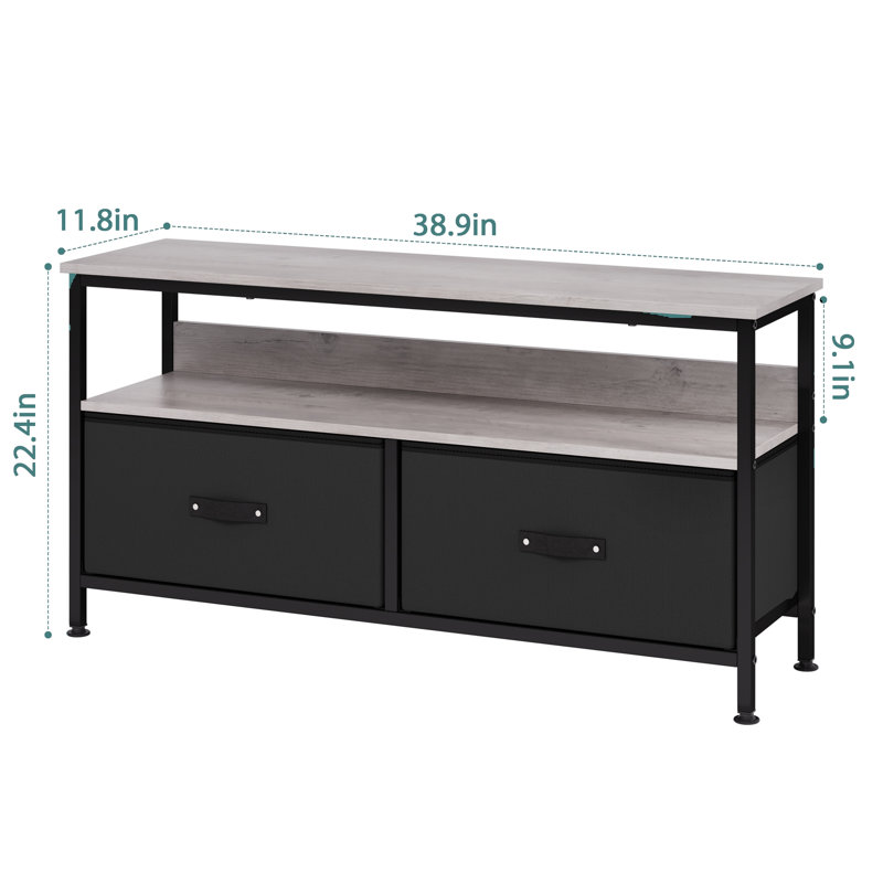 Anneloes Unfinished TV Stand for TVs up to 55", Gray/Black