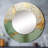 Green Gold Minimalism Poteries - Abstract Spirals Round Mirror Wall Decor_MTMIR107312-710240933