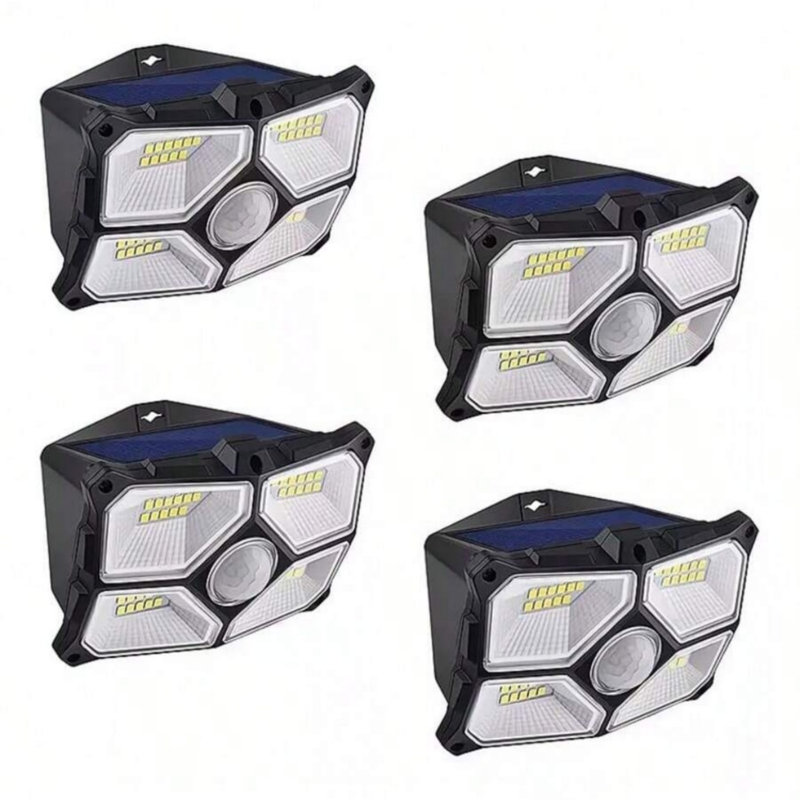4 Pack Solar Motion Sensor Wall Light – Waterproof Outdoor Security Lamp For Yard, Garden & Patio