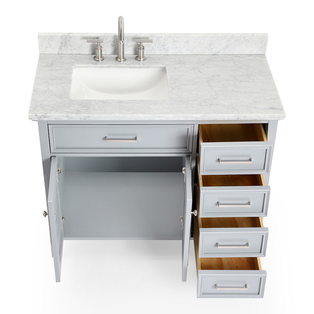 43'' Single Bathroom Vanity, Left, Gray