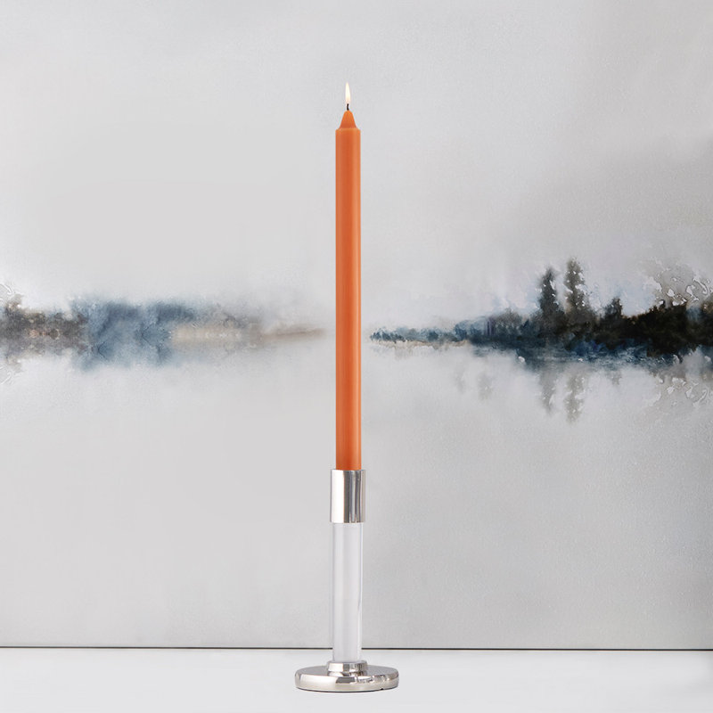 Root Candles Unscented Taper Candle, Rust, 12" H x 0.88" W x 0.88" D