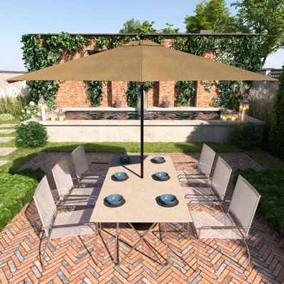 Parasol de patio blanc mat 11 pi.