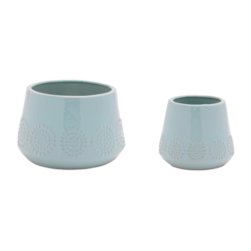 Pot de fleurs en céramique à motif d'étoile (ensemble de 2)