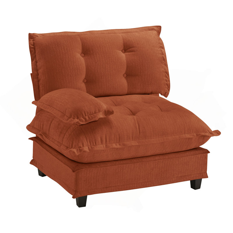 Canapé 73 LSF chenille - orange, Orange, Orienté vers la gauche