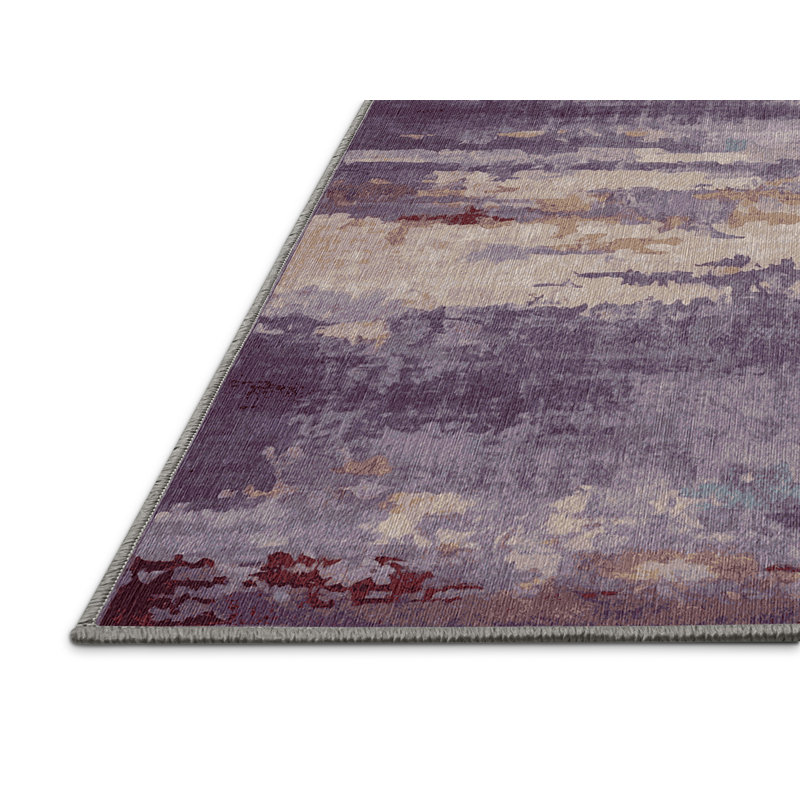Machine Washable Pink Area Rug, Square 5'
