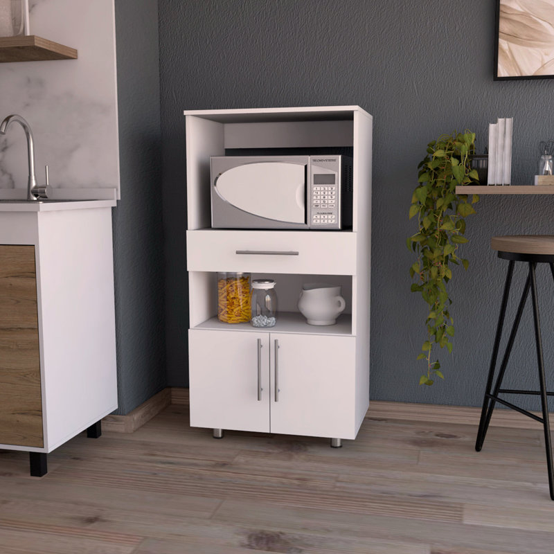 Support à micro-ondes blanc pour garde-manger