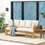Lit de jour convertible pour l'extérieur - Bois et literie hydrofuge Long Beach Water - Coussin