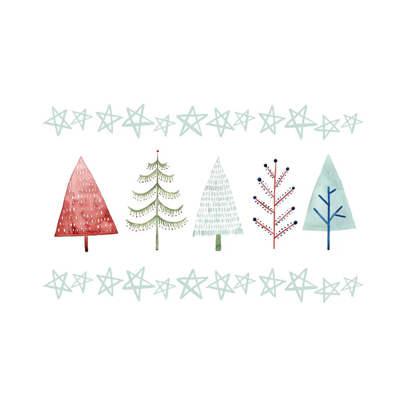«Christmas Tree Whimsy Collection C» par Grace Popp - reproduction d'art, Toile tendue, Pas de tapis