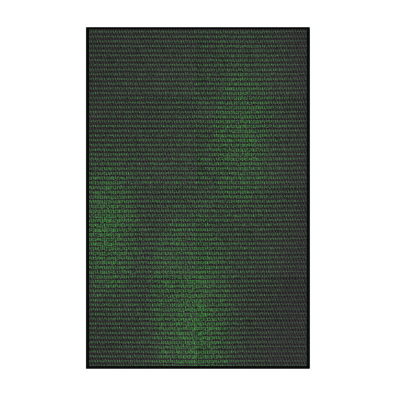 Tapis vert / noir Power Loom, Rectangle 2 pi x 3 pi