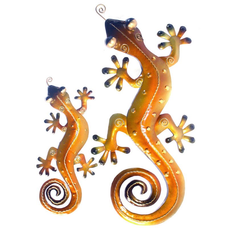 Handmade Modern Landscape & Nature Wall Decor on Metal, Small, Orange