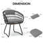 Chaise de salle à manger d'extérieur avec coussin amovible (ensemble de 6)-1670738474