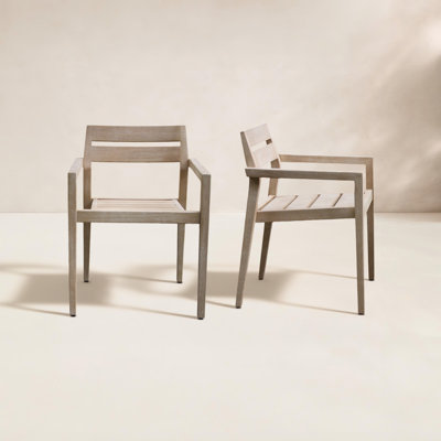 Kinsler Stackable Eucalyptus Patio Armchair