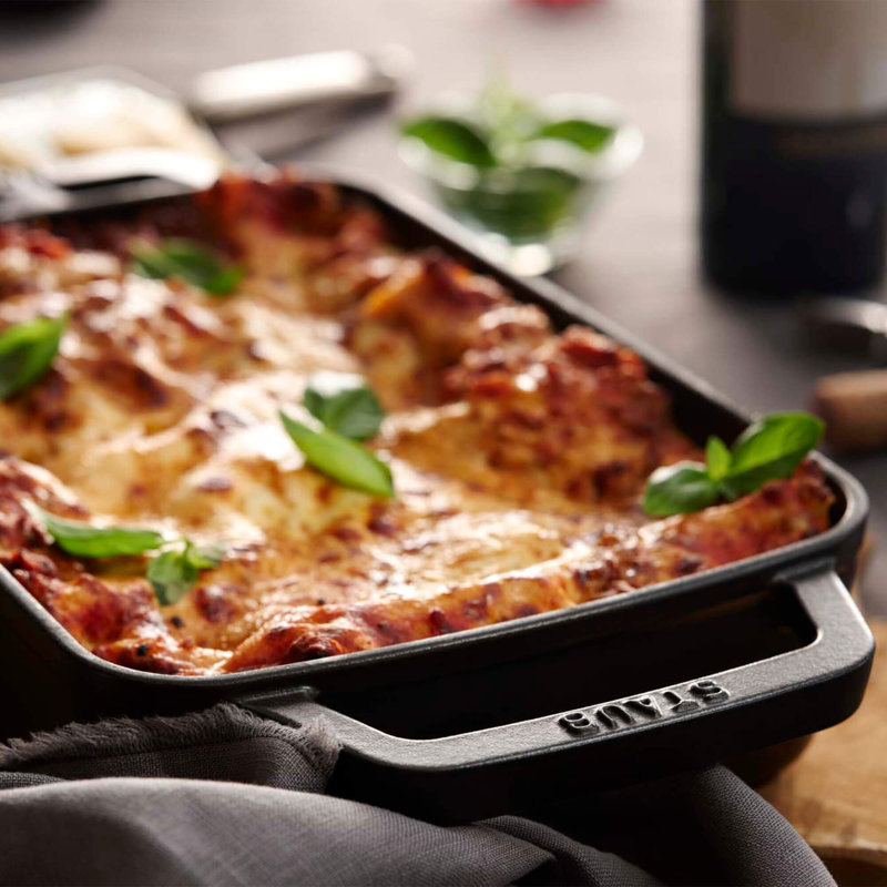 Staub Cast Iron 12-inch x 8-inch Roasting Pan, Black Matte