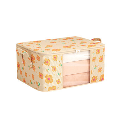  Storage Bins with Lids, Clothes Storage Bags Packing Moving Boxes with Zippers, Clear Window and Reinforced Handles, Storage Basket Containers for Blanket, Comforter, Pillow, Bedding