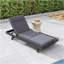 Ensemble de méridienne avec repose-tête, espace disponible sur un côté, bois d'acacia noir avec coussins de salon résistants à l'eau (gris foncé et 3 fois et 4 pouces) - version crème / beige assortie disponible-1648758435-1648758434