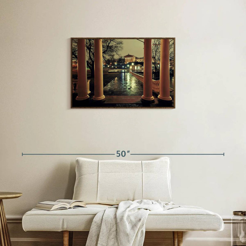 Philadelphia Art Museum, 31 po x 21 po, Cadre flottant en noyer