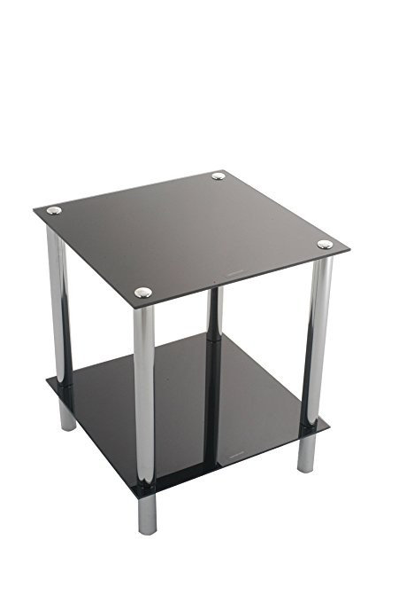 Matrix Glass Top End Table, Black