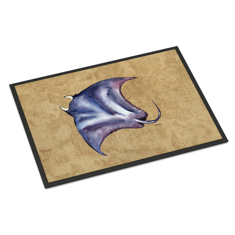 Paillasson d’extérieur antidérapant Mihai Stingray, Rectangle 2 pi x 3 pi