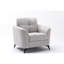 Chaise grise avec coussin moelleux et siège d'une profondeur de 21,5 po, tissu de 39 po, hauteur de dossier de 18 po, ressorts ensachés