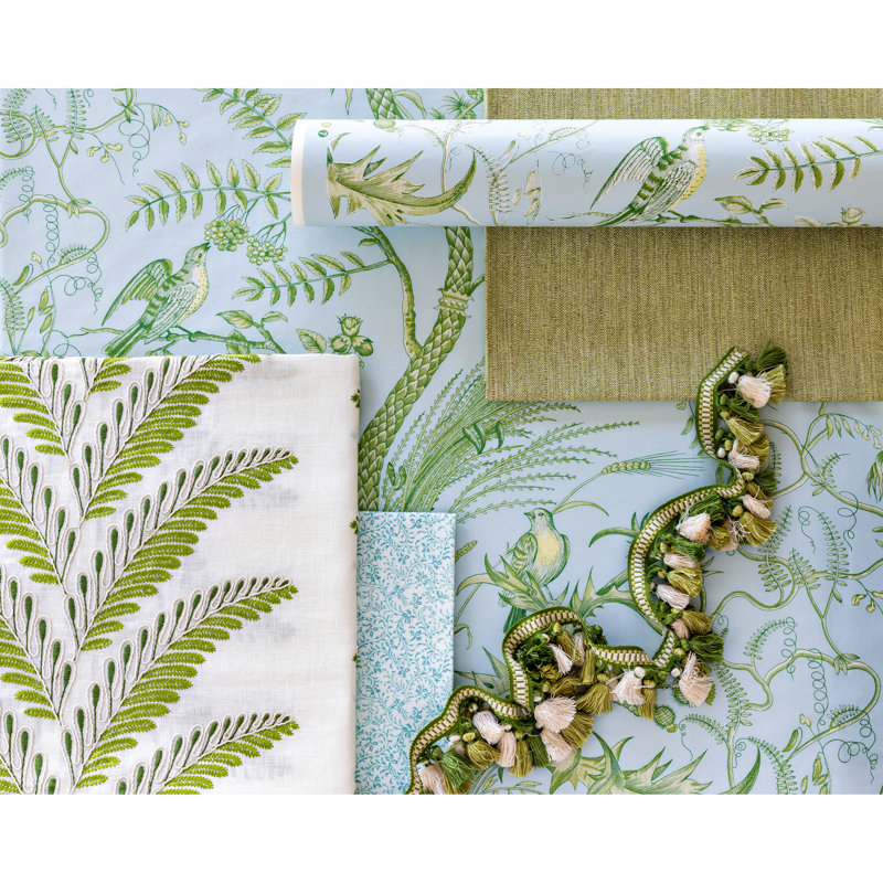 La Menagerie Fougere Emb Fabric, Leaf