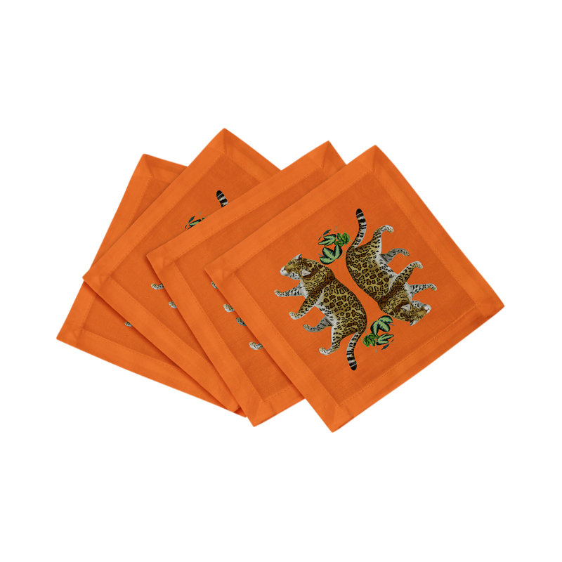 Jewel Square Napkins, Orange