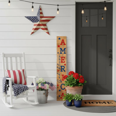 God Bless America Porch leaner,  47" x 7.25"