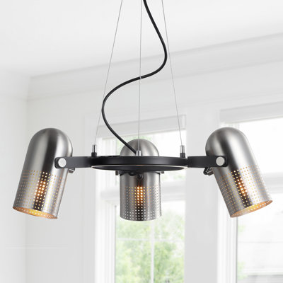 Schmeling 3 - Light Brushed Nickel/Black Pendant