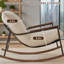 Chaise berçante surdimensionnée avec repose-pieds et coussin