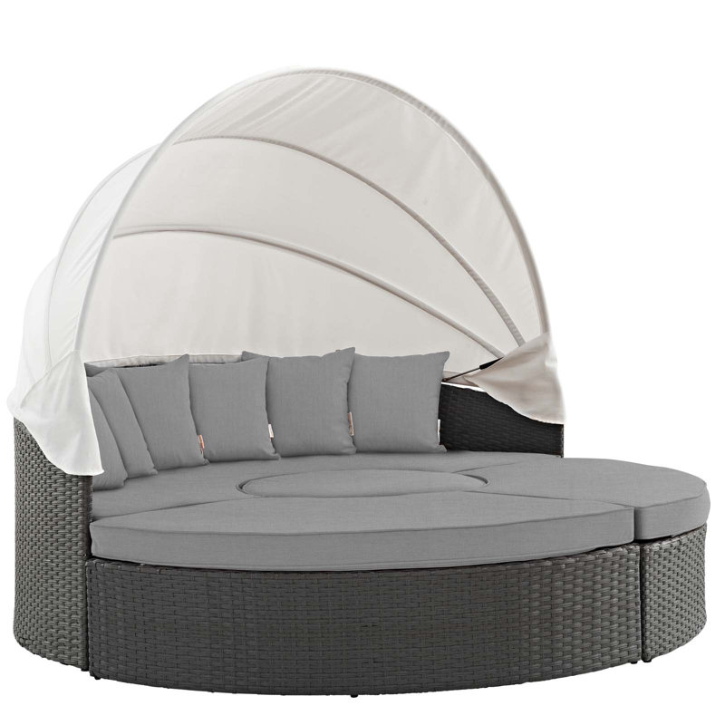 Lit de jour Sunbrella Modway, Toile Sunbrella grise