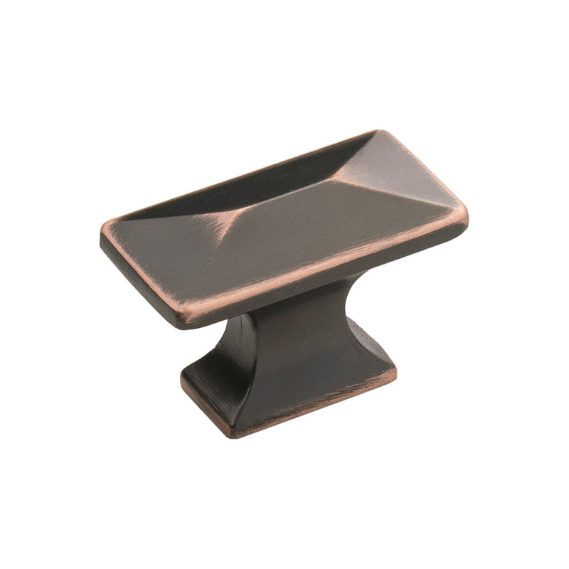 Poignée rectangulaire de la collection Bungalow - bouton d'armoire 1-1 / 4 po x 11/16 po bronze huilé - Quincaillerie transitionnelle et côtière pour tiroirs et armoires