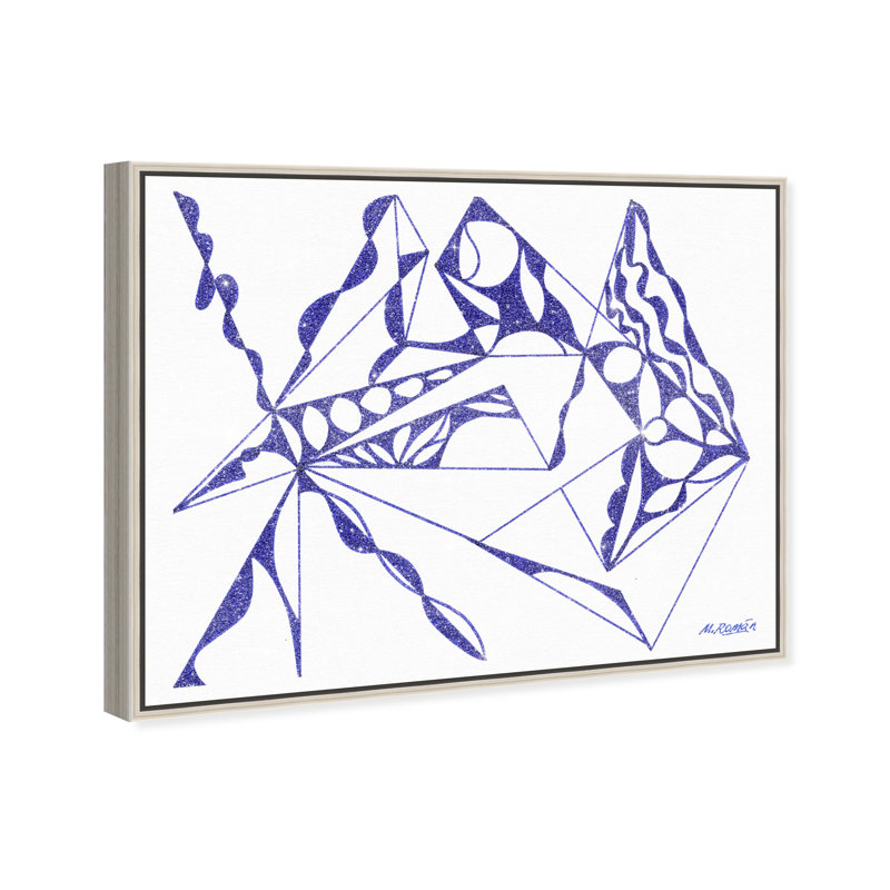 Manuel Roman - Blue Quartz Print by Oliver Gal, 37"H x 46"W, Silver Floater Frame