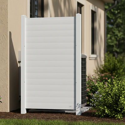 Panneaux de clôture extérieurs en PVC, écran d'intimité autoportant et boîte à fleurs, conceptions de panneaux et de séparateurs solides, plusieurs tailles