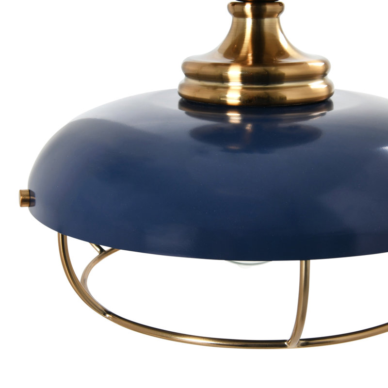 Plafonnier semi-encastré 1 lumière 13 po Apsel, Laiton brossé, Bleu marine