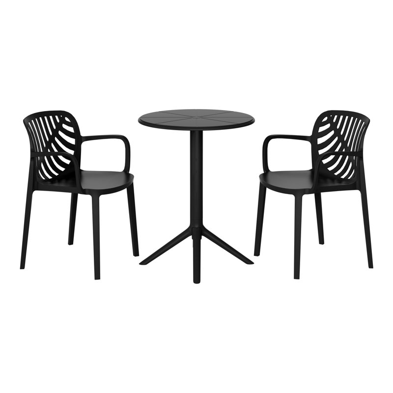 Ensemble repas extérieur 2 personnes, Noir