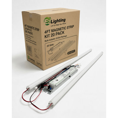 E2 LIGHTING 4ft Magnetic Linear Strip Retrofit Kit | 20 Pack | 40W | 4000K