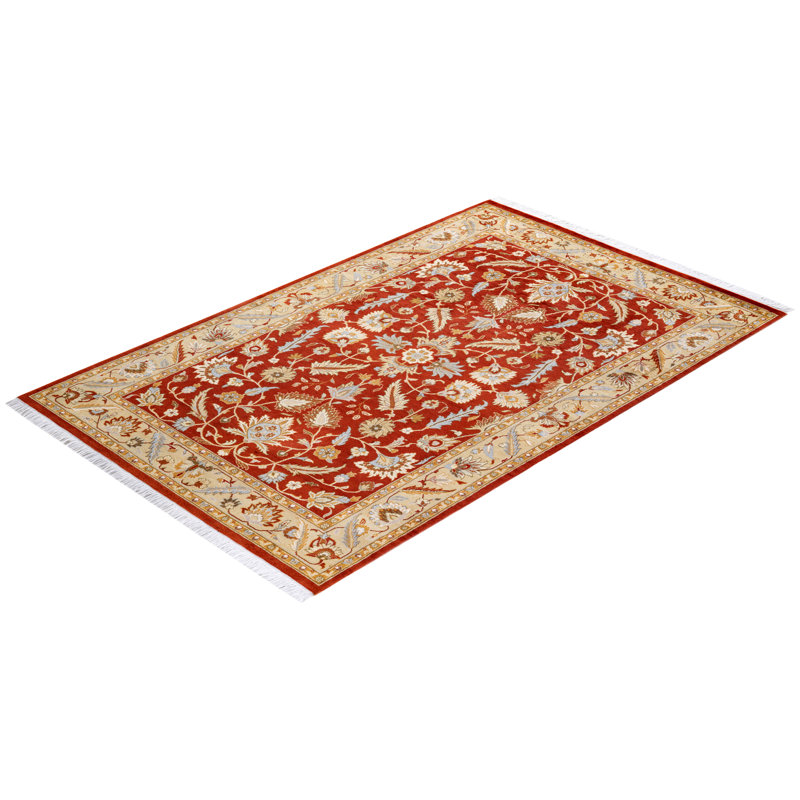 Classic One-of-a-Kind 4'2" X 6'5" Hand Knotted Area Rug