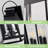 4-Light 23 In. Black Outdoor Wall Light Fixture, Waterproof Wall Lantern Sconce Farmhouse Hardwired Wall Mounted Front Door Porch Light-2064201025