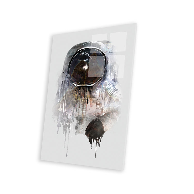 Astronaute I, impression sur verre acrylique, H 32 po x l 24 po x P 0,25 po