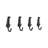 4 Piece Black Cast Iron Dog Wagging Tail Decorative Wall Sculpture Figure Utility Hook Set