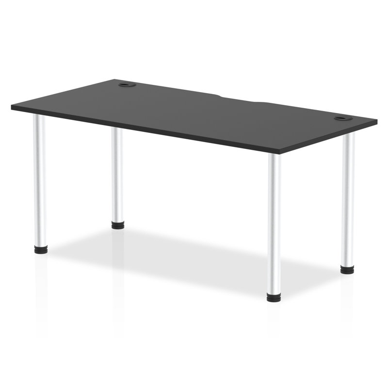 Metal Base Writing Desk, Aluminium, 73cm H x 140cm W x 80cm D