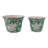 Set Of 2 Ceramic Planters With Embossed Floral Detailing And Scalloped Rims