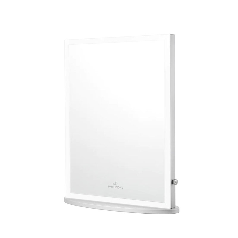 Duchess Hollywood Lighted Makeup Mirror with LED Strip Lights, Eco Friendly Glass Mirror with Base, White