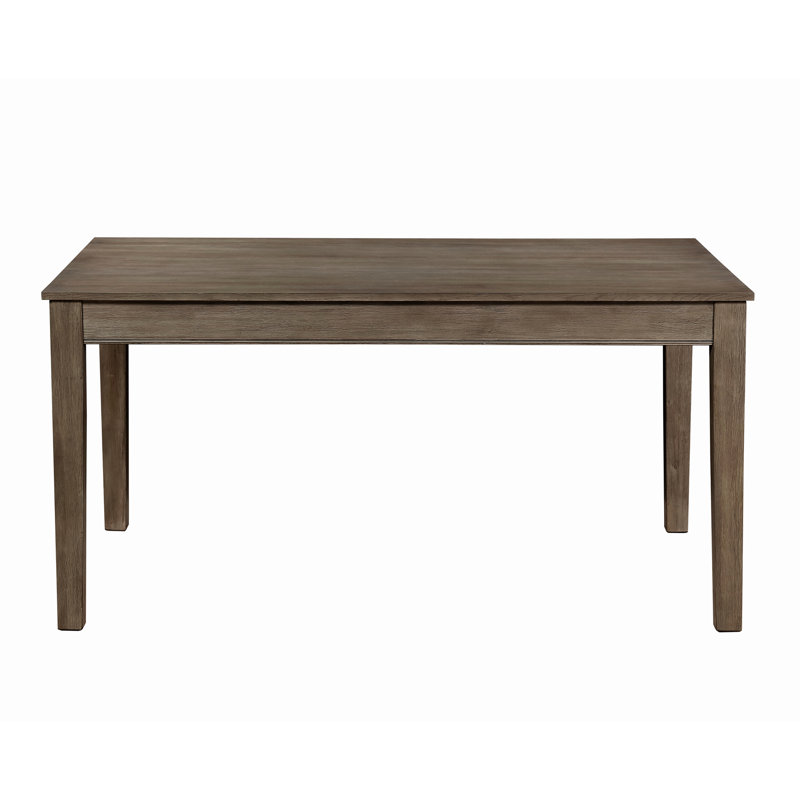 Table de salle à manger en métal brossé 1pc avec 2 tiroirs cachés, Brun