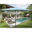 Parasol imperméable d'extérieur 6 x 9 pi avec manivelle et bouton poussoir inclinable sans rabat pour le jardin