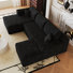 Canapé modulaire de 103 po avec 1 repose-pieds Cloud, canapé rembourré minimaliste moderne, canapé de coin à assise profonde, aucun assemblage requis