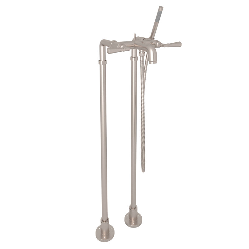 San Giovanni™ Floor Mounted Tub Filler, Satin Nickel, Level