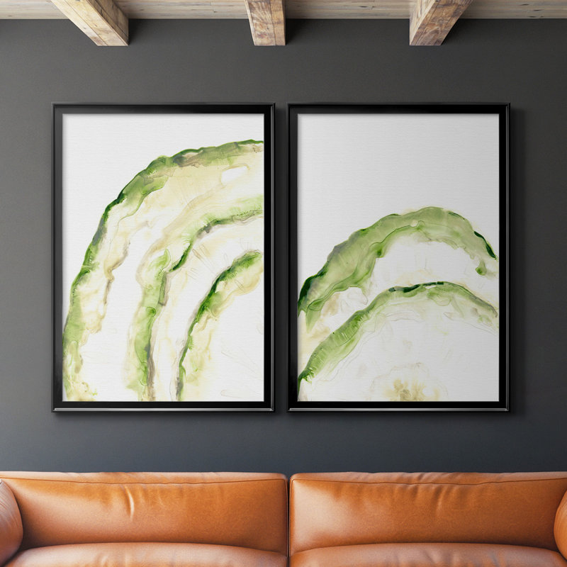 Lichen Halo I, toile encadrée de qualité supérieure - prête à être accrochée, H 42,5 po x l 61 po x P 2,5 po, Cadre noir
